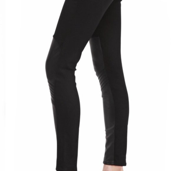NWT RAG & BONE Samurai Leather-Patch Leggings - Picture 5 of 11